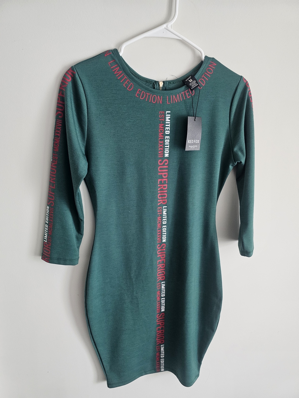 REDFOX Green Long Sleeve Casual Dress Size M NWT